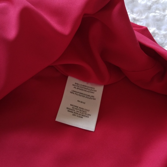 Maggy London Raspberry One Shoulder Ruffle Sheath - Picture 5 of 7